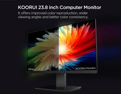  KOORUI Monitor 21.5 Inch Gaming Monitor FHD 1080P/Full HD 100HZ  PC Monitor VA Panel LCD Display with Speakers Adpitive sync (HDMI/VGA/VESA  Compatible/Audio Terminal) S01 : Electronics